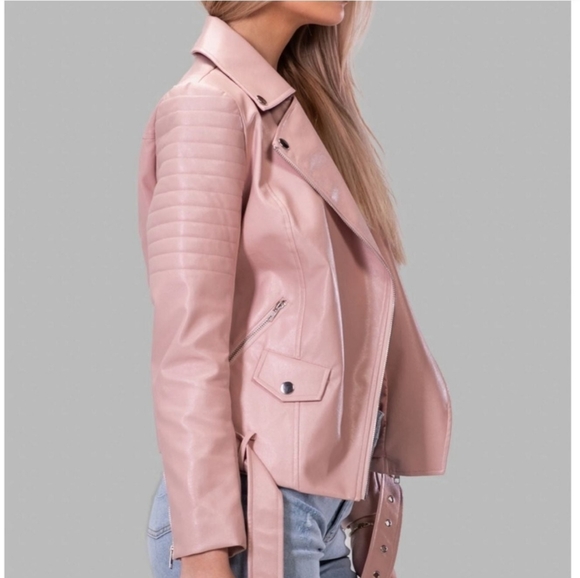 ByEgreis Rochelle Biker Jacket (blush) - Picture 3 of 5